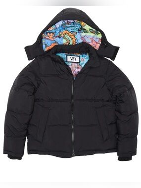 VRY Black Art Lined Unisex Puffer Jacket XXL | REPREVE® | Water Resistant